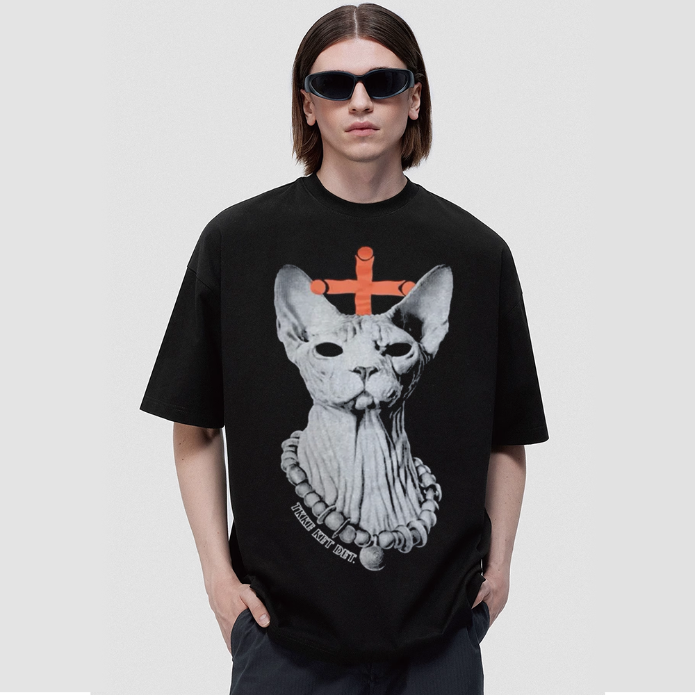 Sphinx Cat Print T-shirt