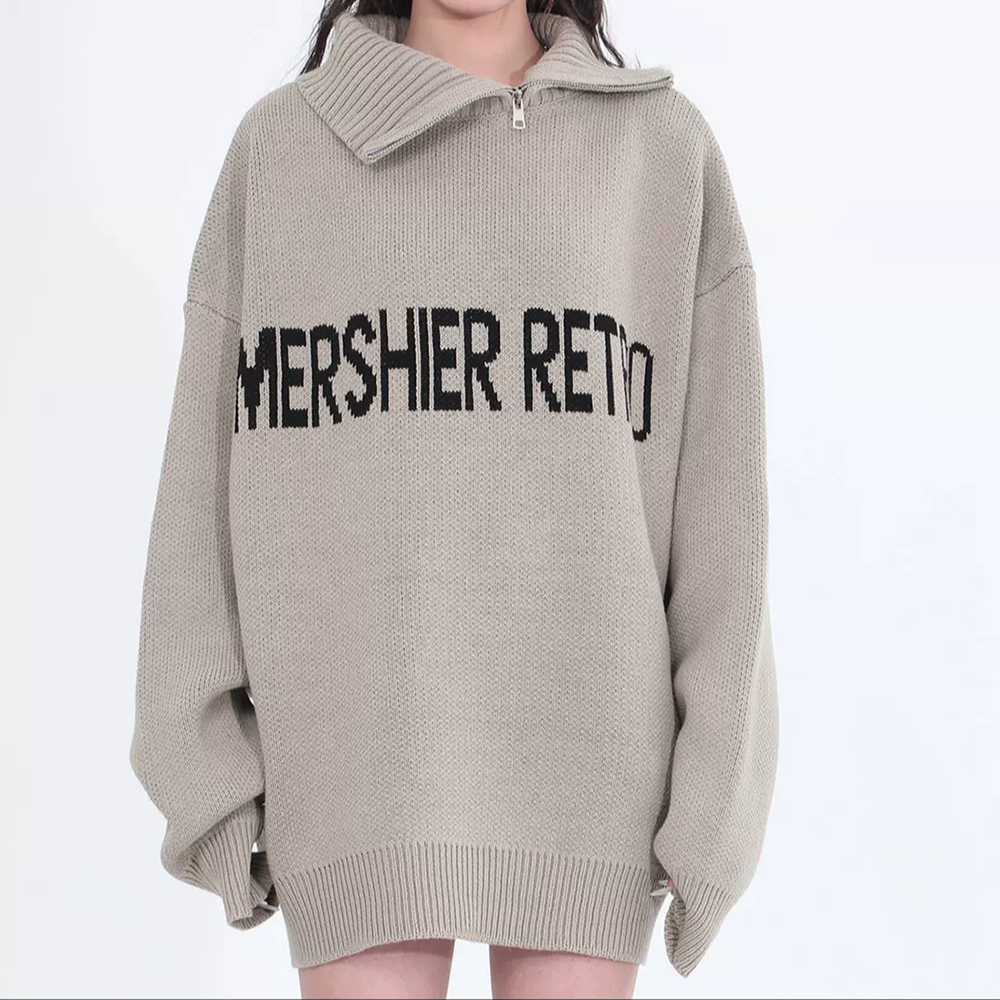 High Street Solid Color Turtleneck Sweater