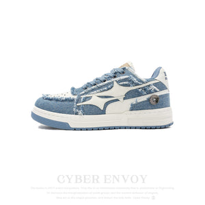 Cyber Envoy | Sports Four pointed Star Denim Canvas Sneakers