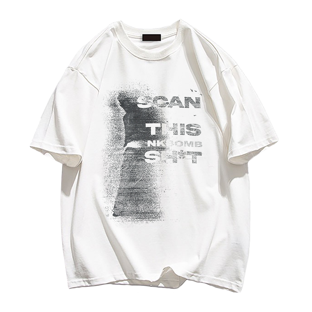 Loose Lettered Cotton T-Shirt