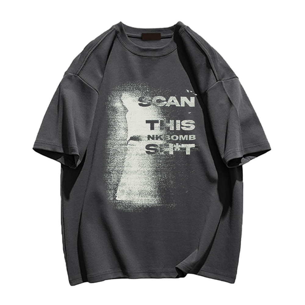 Loose Lettered Cotton T-Shirt