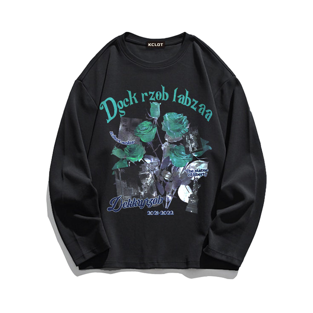 Romantic Rose Bouquet Print Sweatshirt