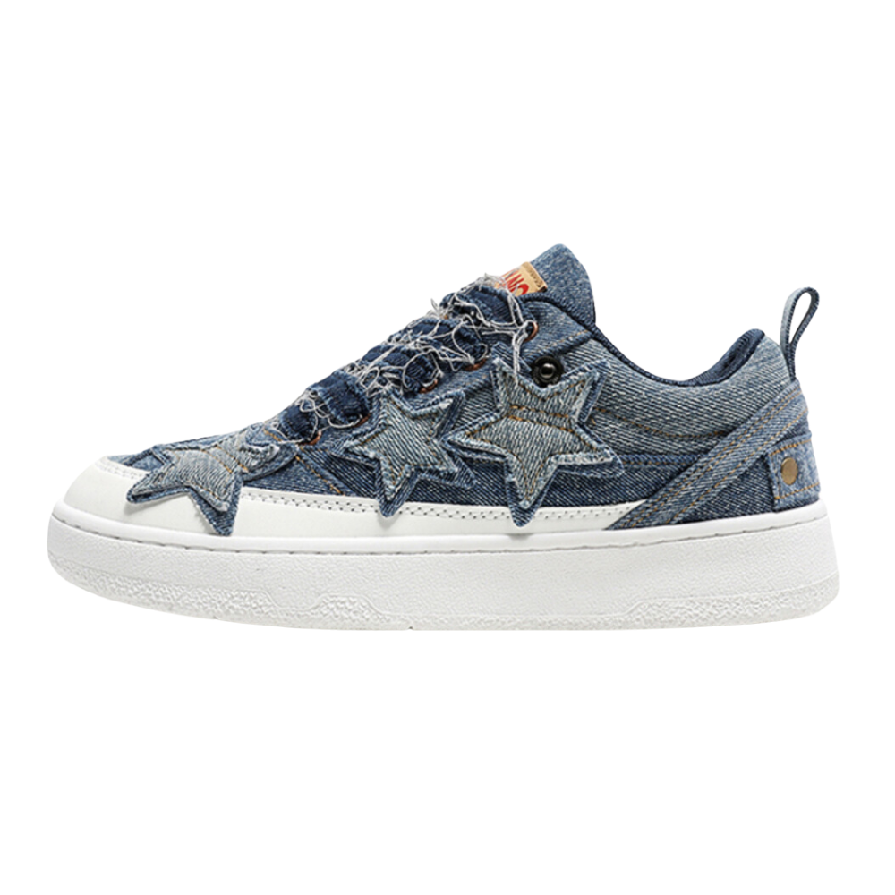 Retro Denim Patch Star Shoes