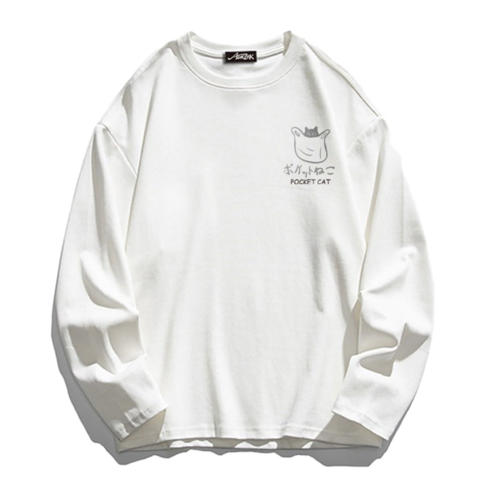 Cute Cat Graffiti Cotton Sweatshirt