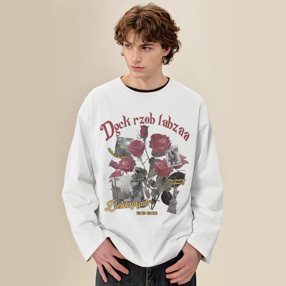 Romantic Rose Bouquet Print Sweatshirt