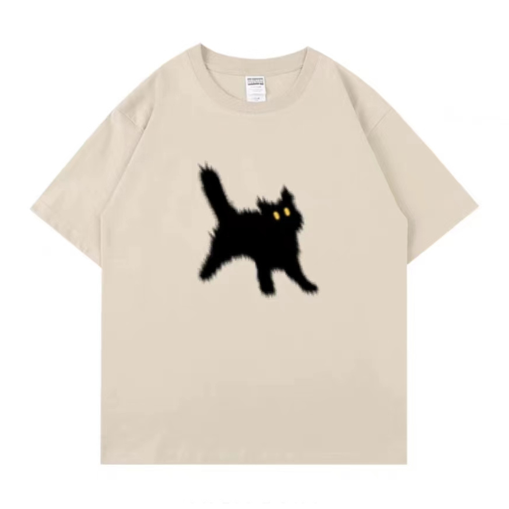 Minimal Angry Kitten Cotton T-Shirt