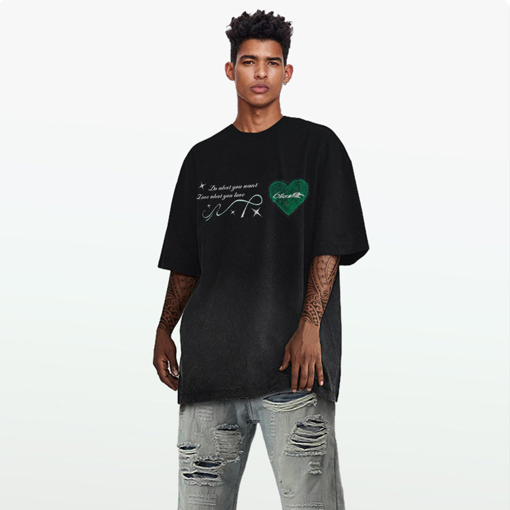 6Kull Star Plan Heart Washed T-Shirt