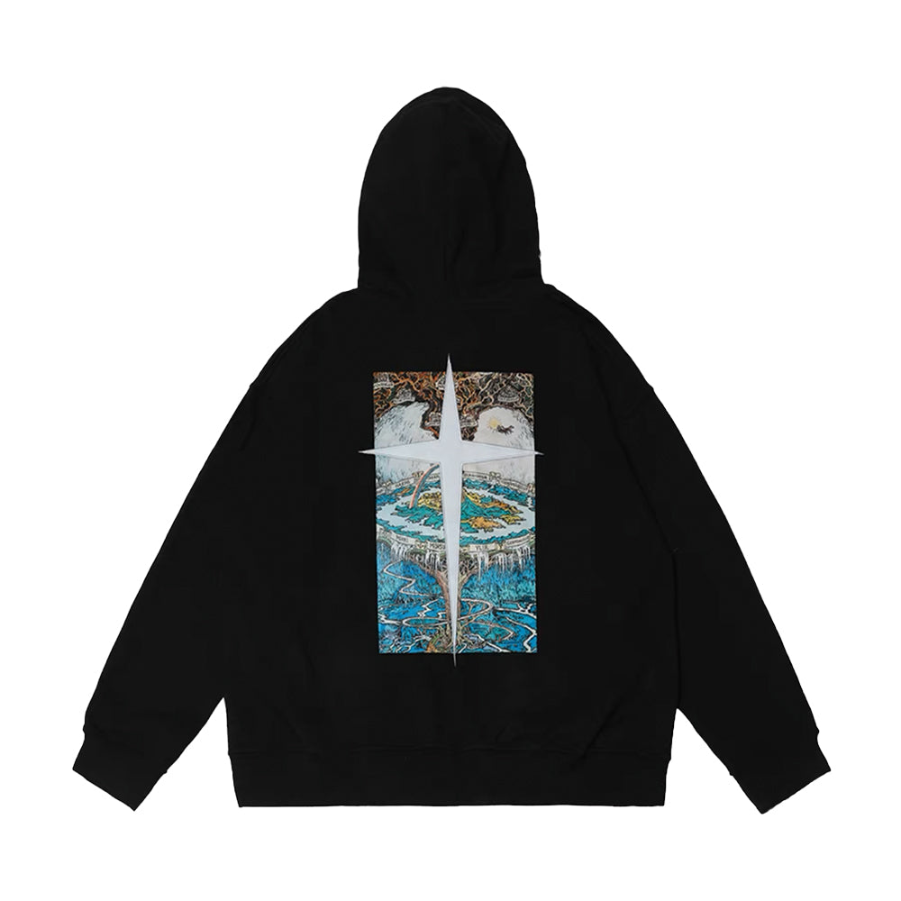 Past Future | Vintage Greece Map Print Hoodie