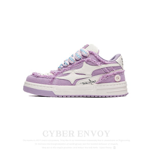 Cyber Envoy | High Street Purple Raw Edge Sneaker