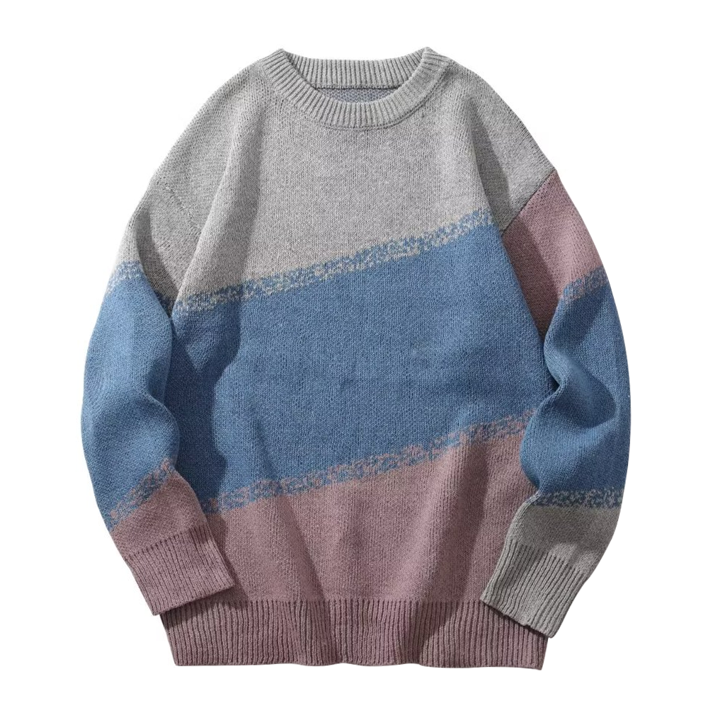 Japanese  Contrast Color Large Size Sweater