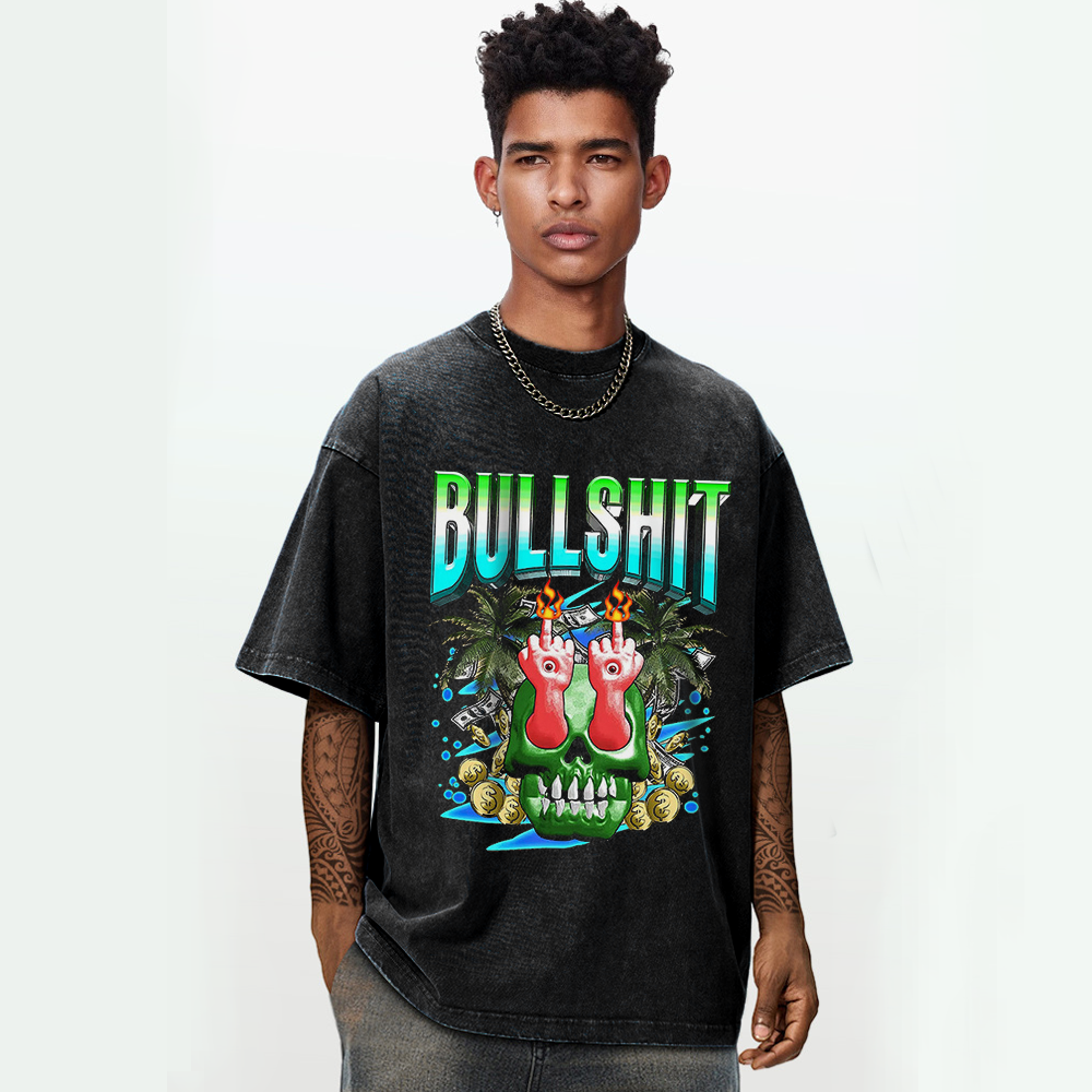 Bold Contrast Color Gesture Washed T-Shirt