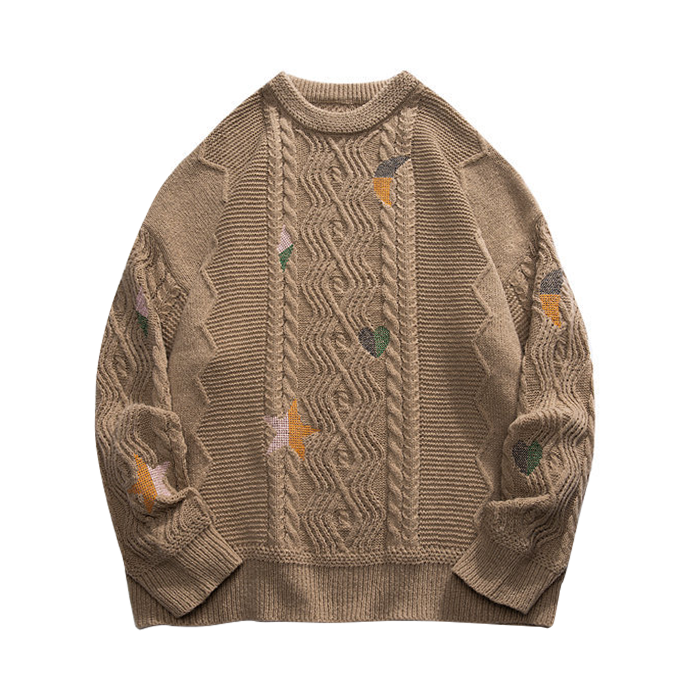 Simple Embroidery Twist Sweater