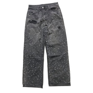 LoopStone Rhinestone Distressed Holes Jeans