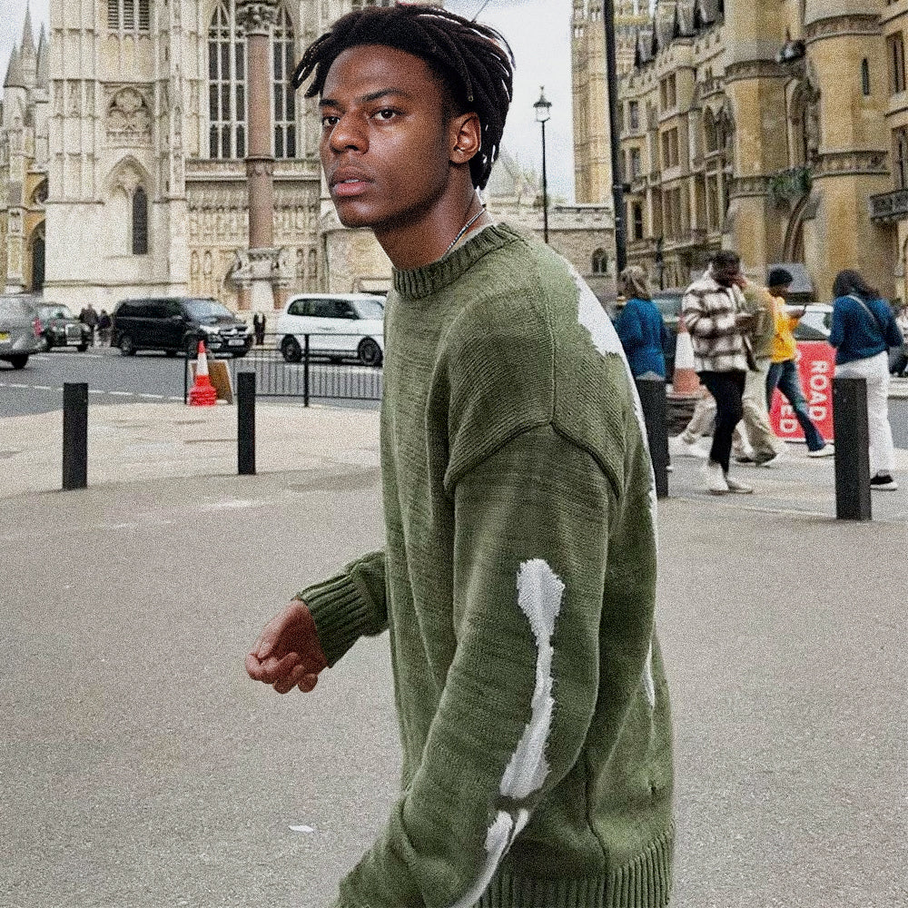 OOC' Street Solid Bone Knit Sweater