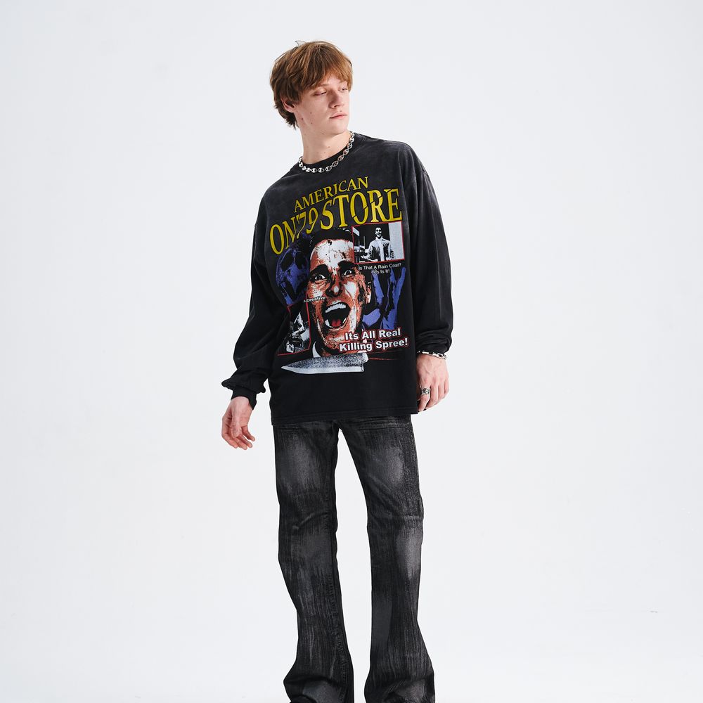 Dark Skull Sick Print Sweatshirt