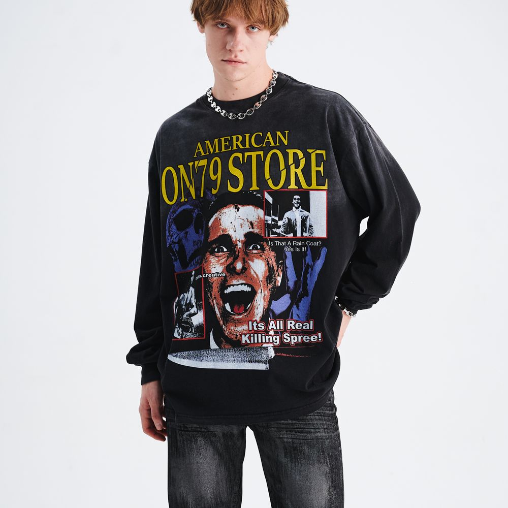Dark Skull Sick Print Sweatshirt