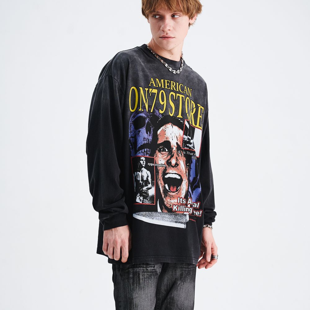 Dark Skull Sick Print Sweatshirt