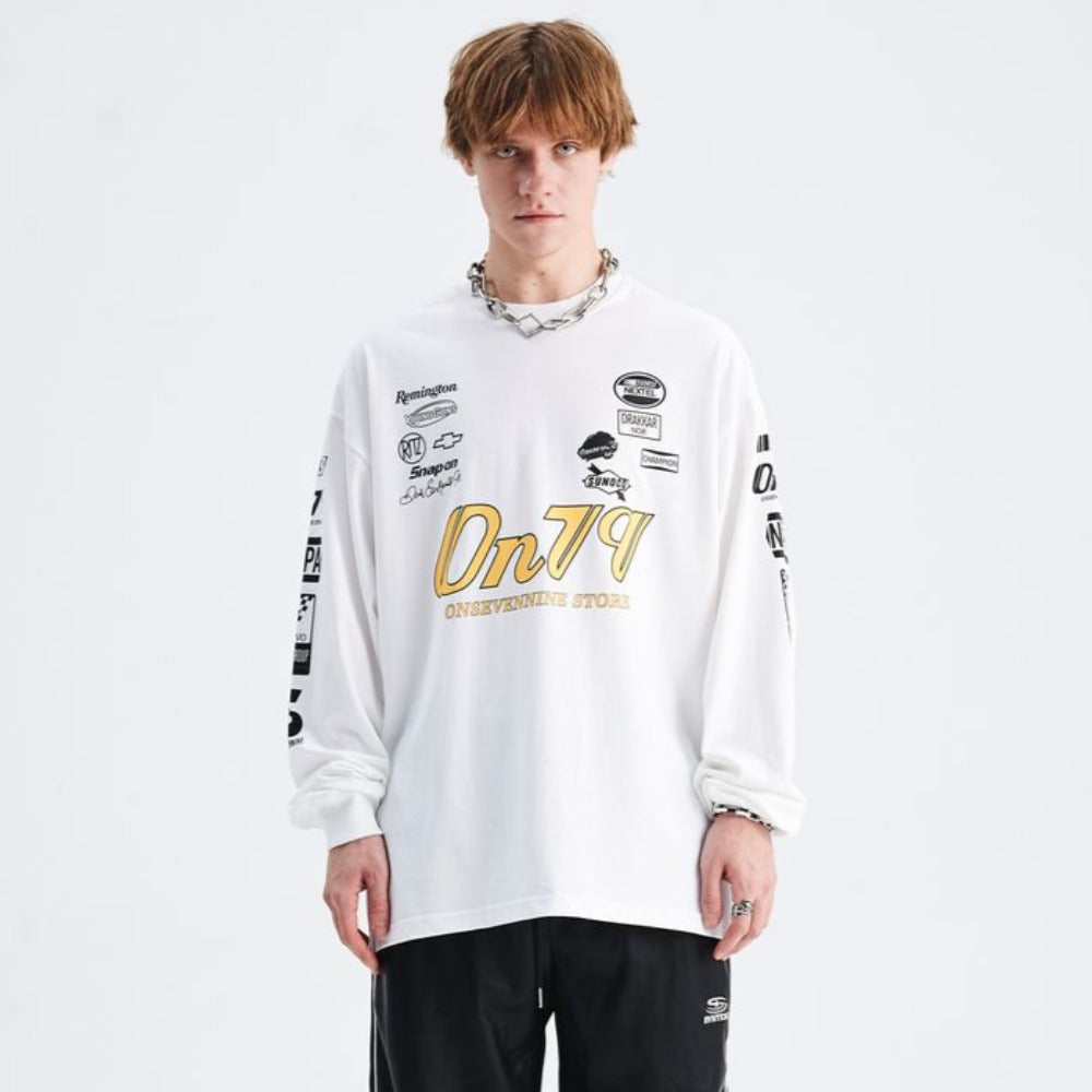 Vintage Sleeve Print Sweatshirt