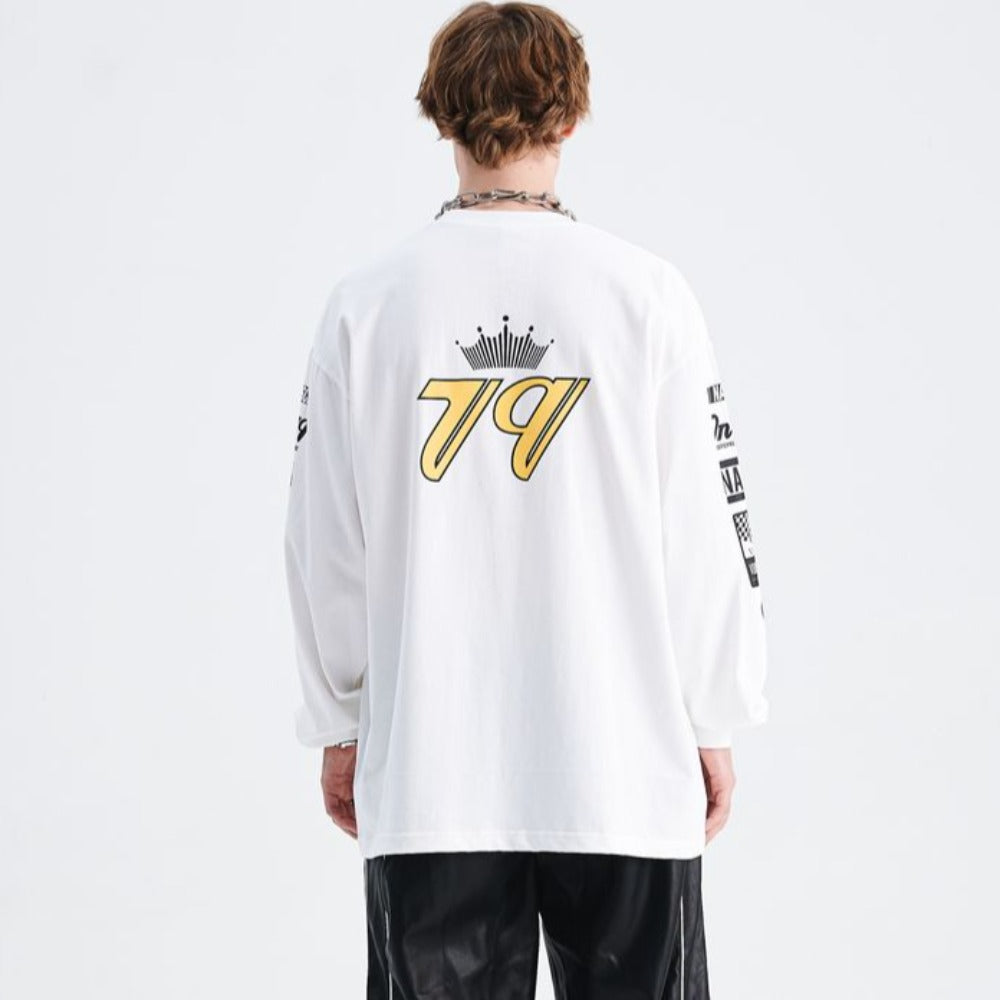 Vintage Sleeve Print Sweatshirt