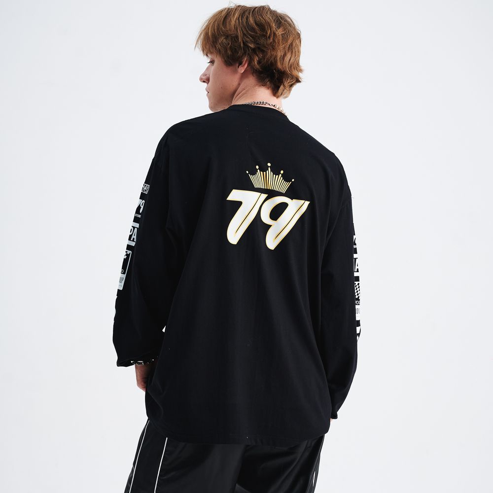 Vintage Sleeve Print Sweatshirt