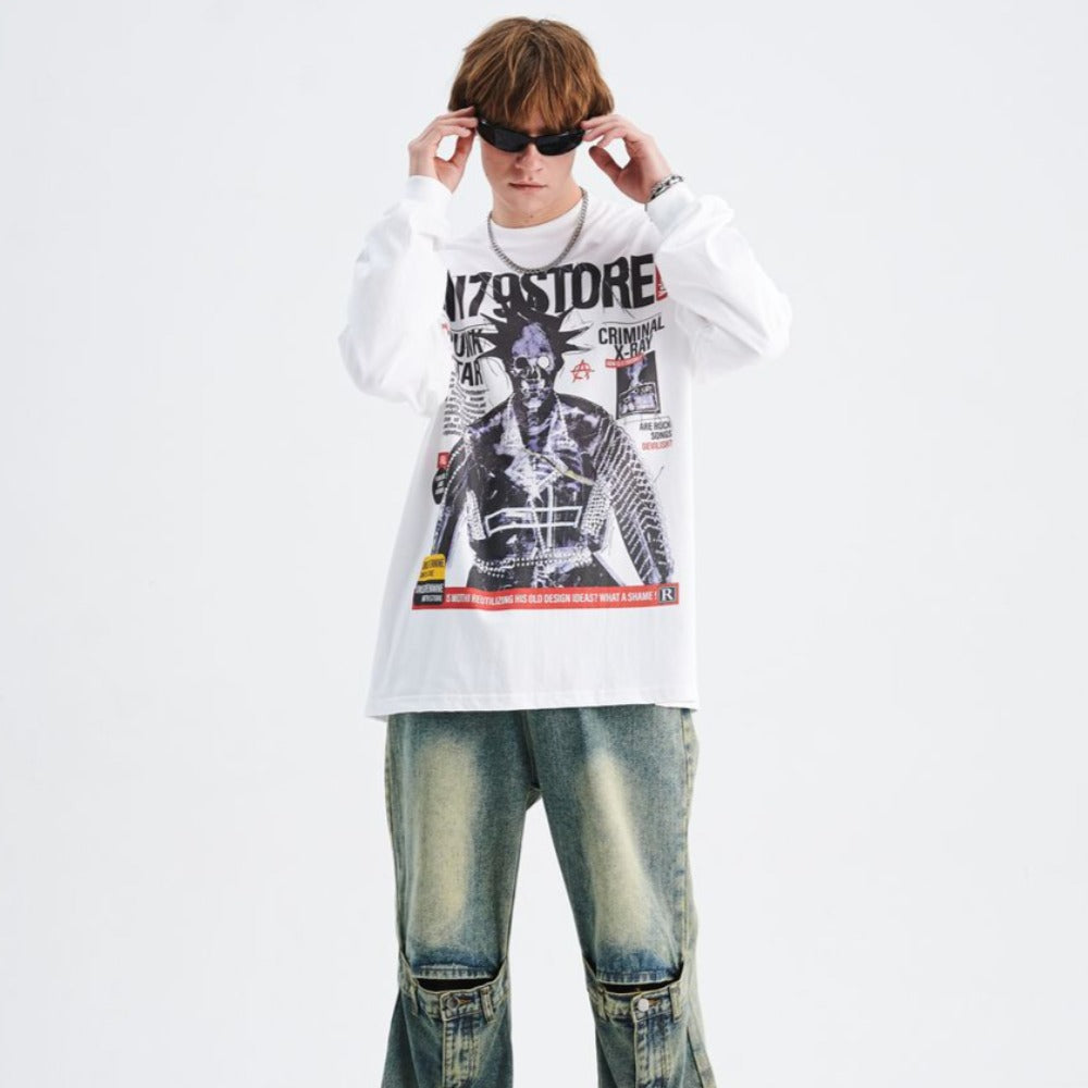 Skull Punk Star Sweatshirt