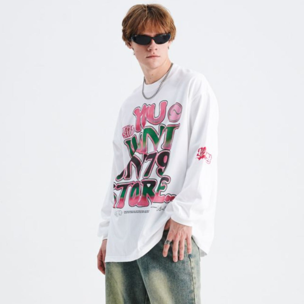 Graffiti "ON79" Letters Sweatshirt