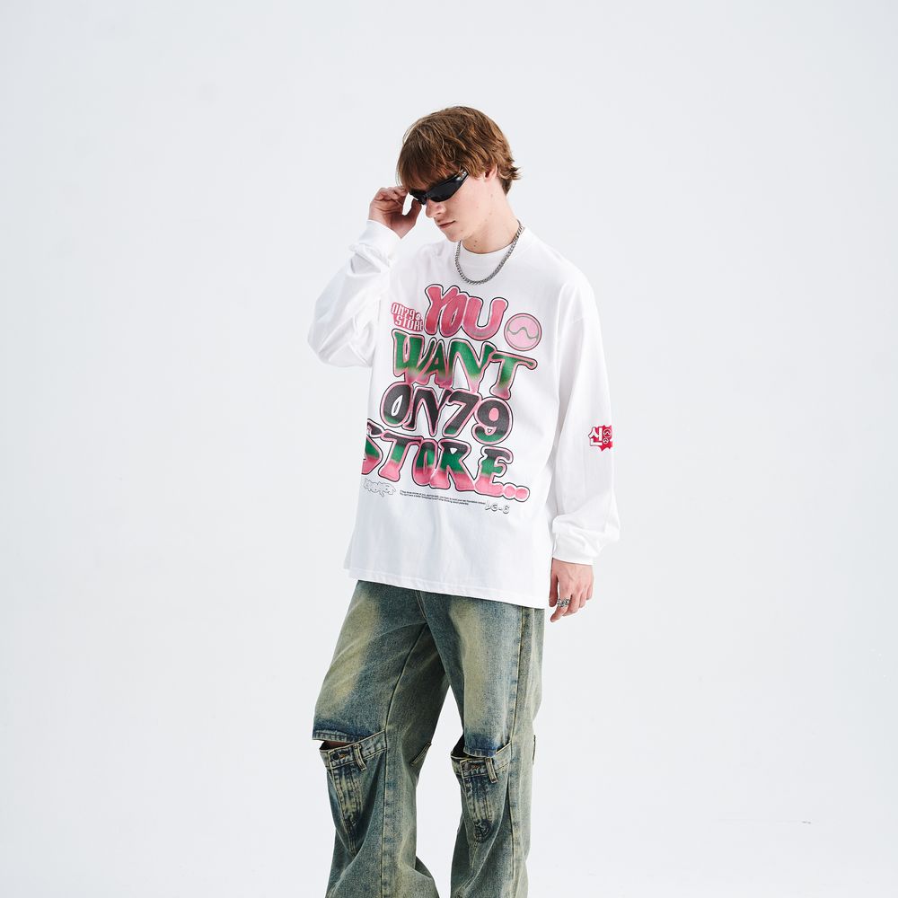 Graffiti "ON79" Letters Sweatshirt