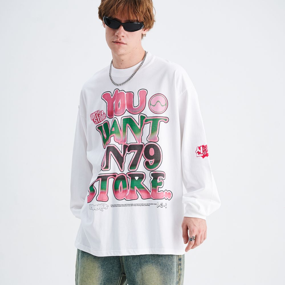 Graffiti "ON79" Letters Sweatshirt