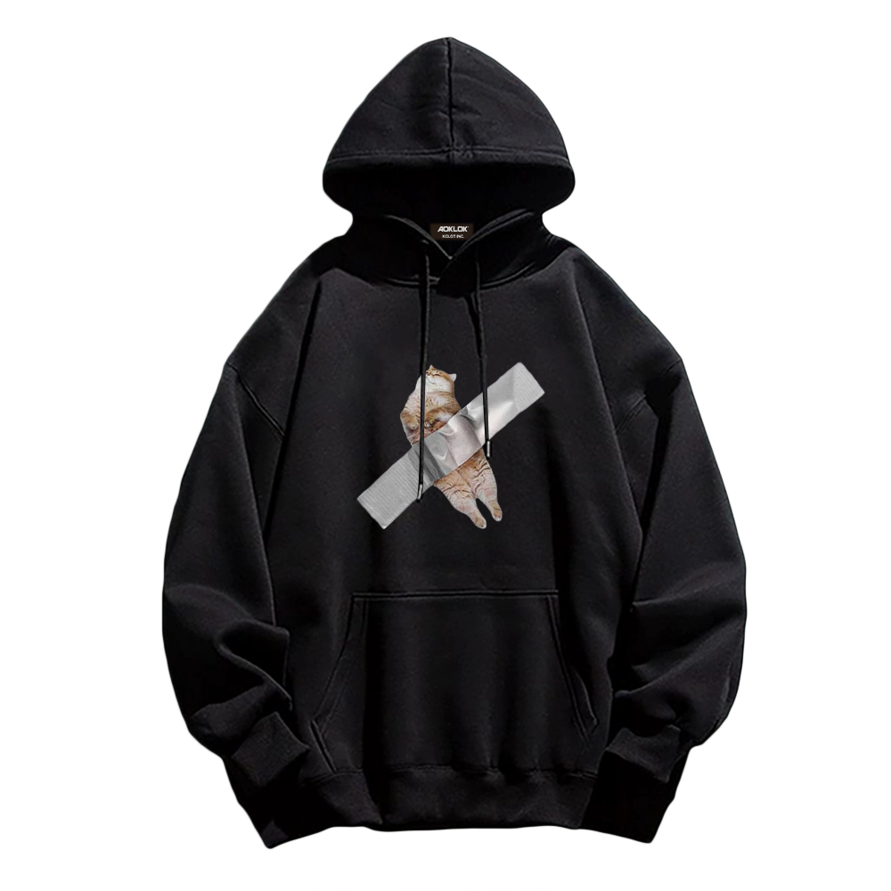 Funny Kitten Print Hoodie