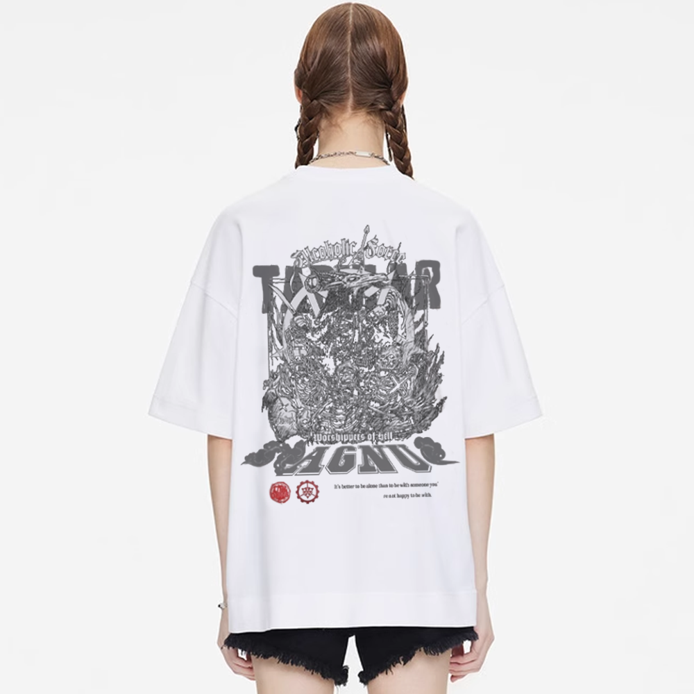 Urban Hip Hop Skull Graphic T-Shirt