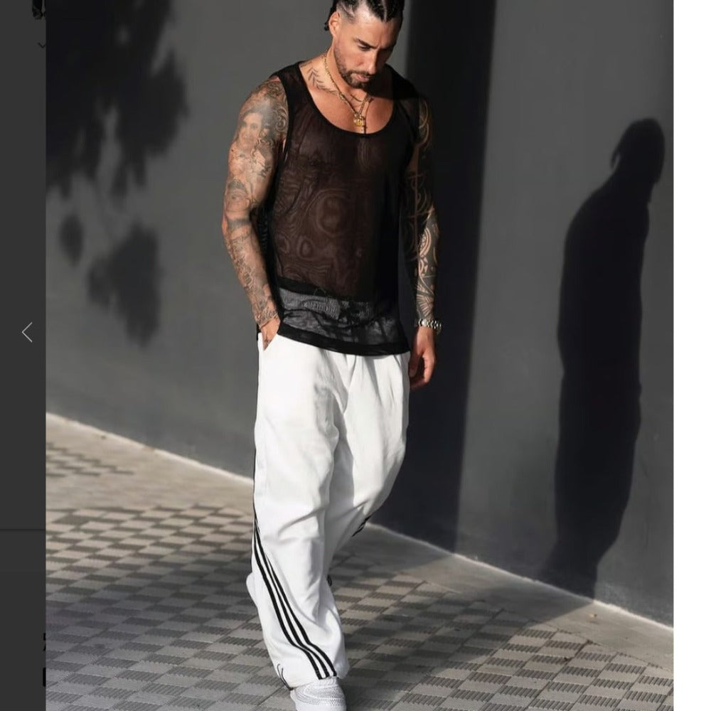 High Street Drawstring Floor-Length Sweatpants