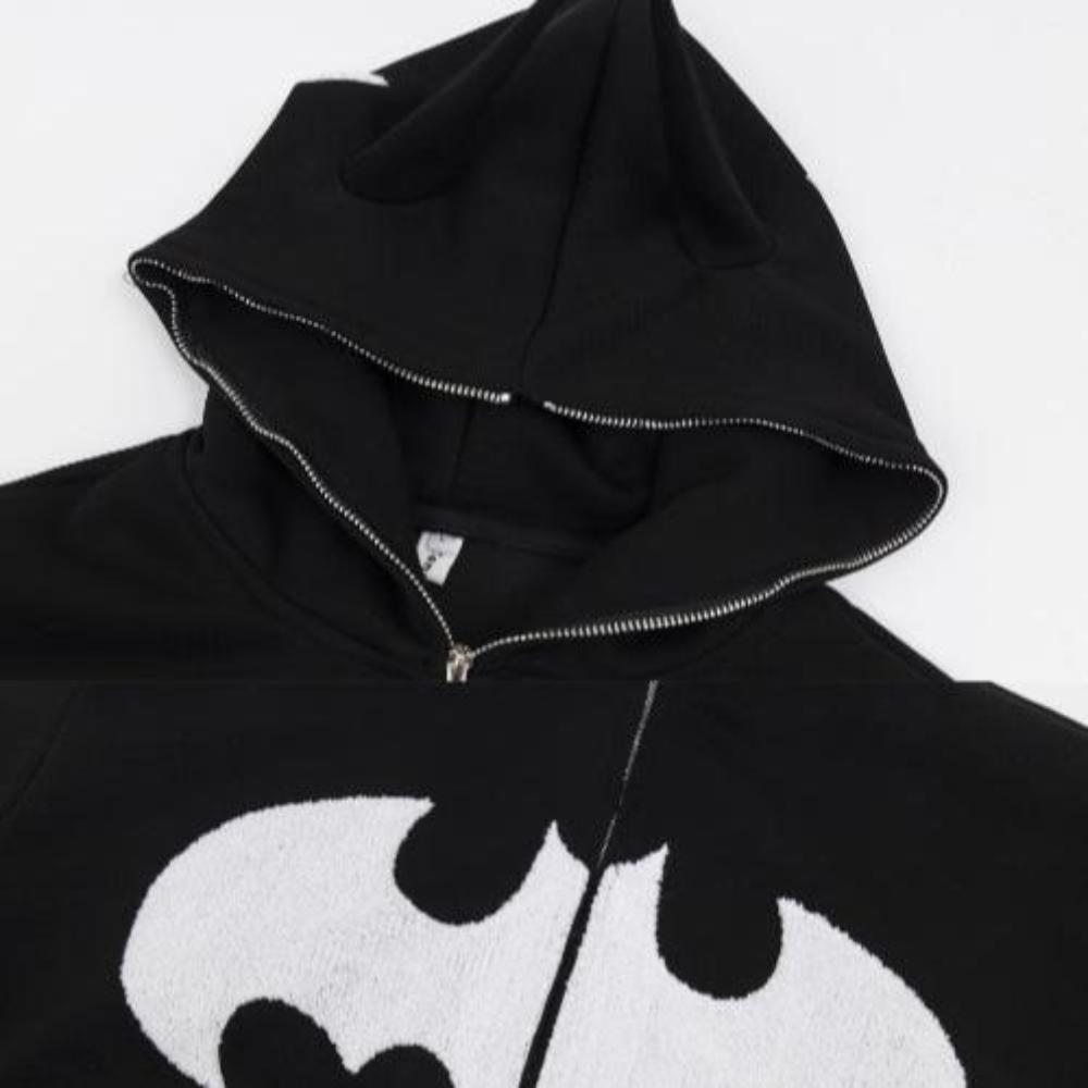 🔥Dark Goth Bat Embroidery Hoodie