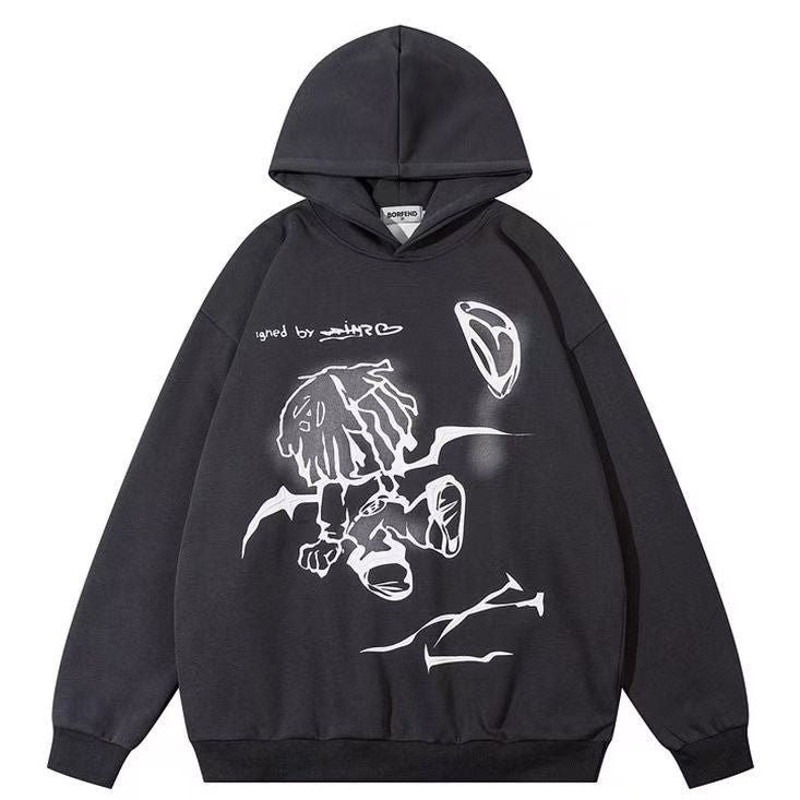 AG Cartoon Demon Boy Print Hoodie