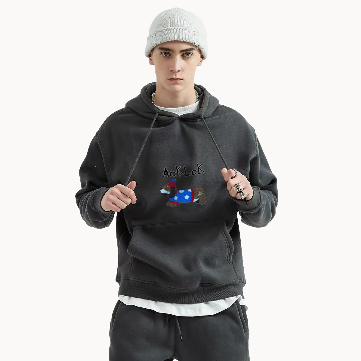 AG Embroidery Snowflake Dachshund Hoodie