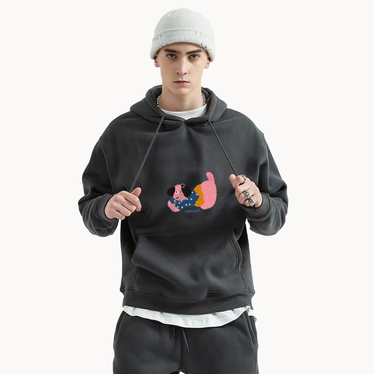 AG Embroidery Pink Ass Dog Hoodie
