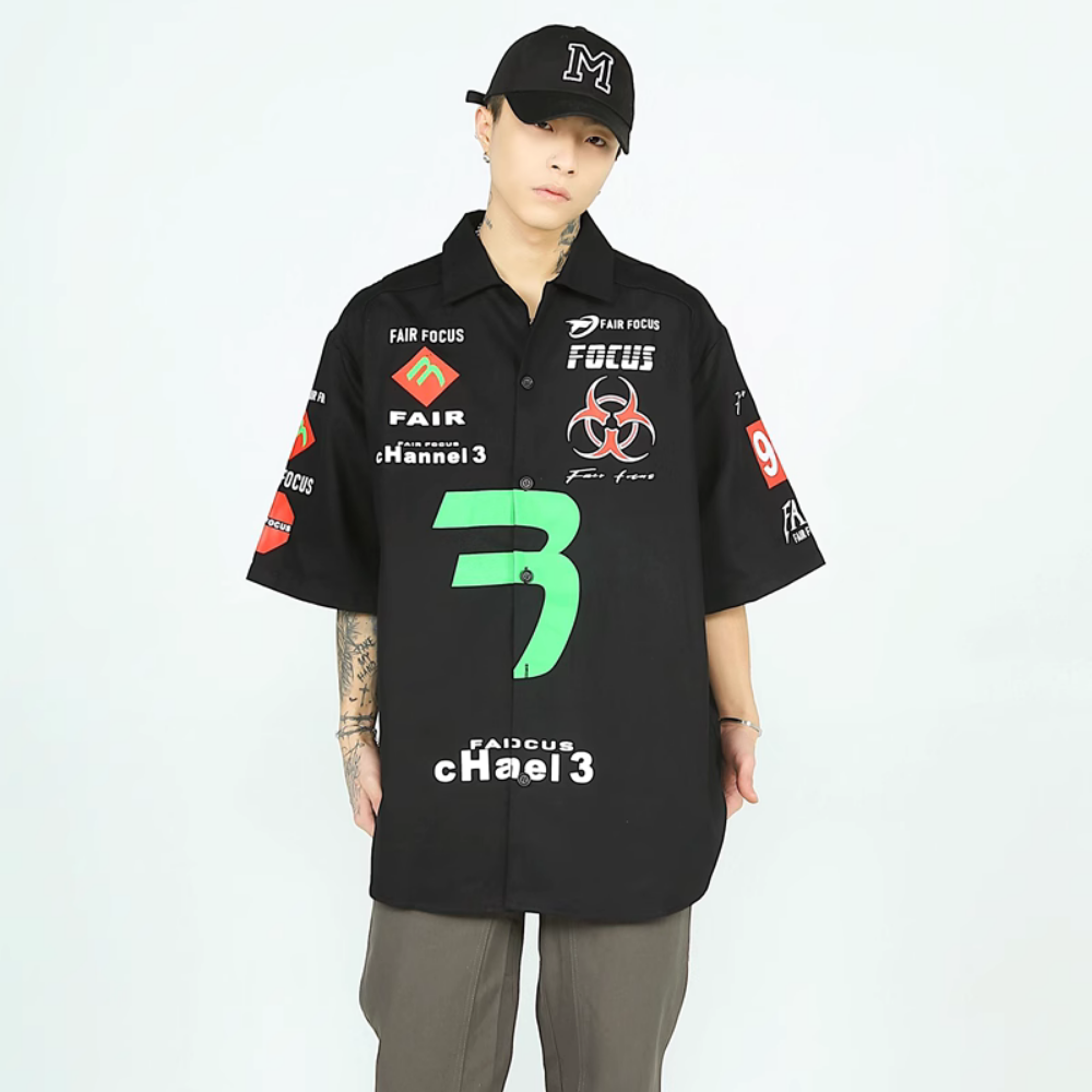 American Plus Size Racing Shirt