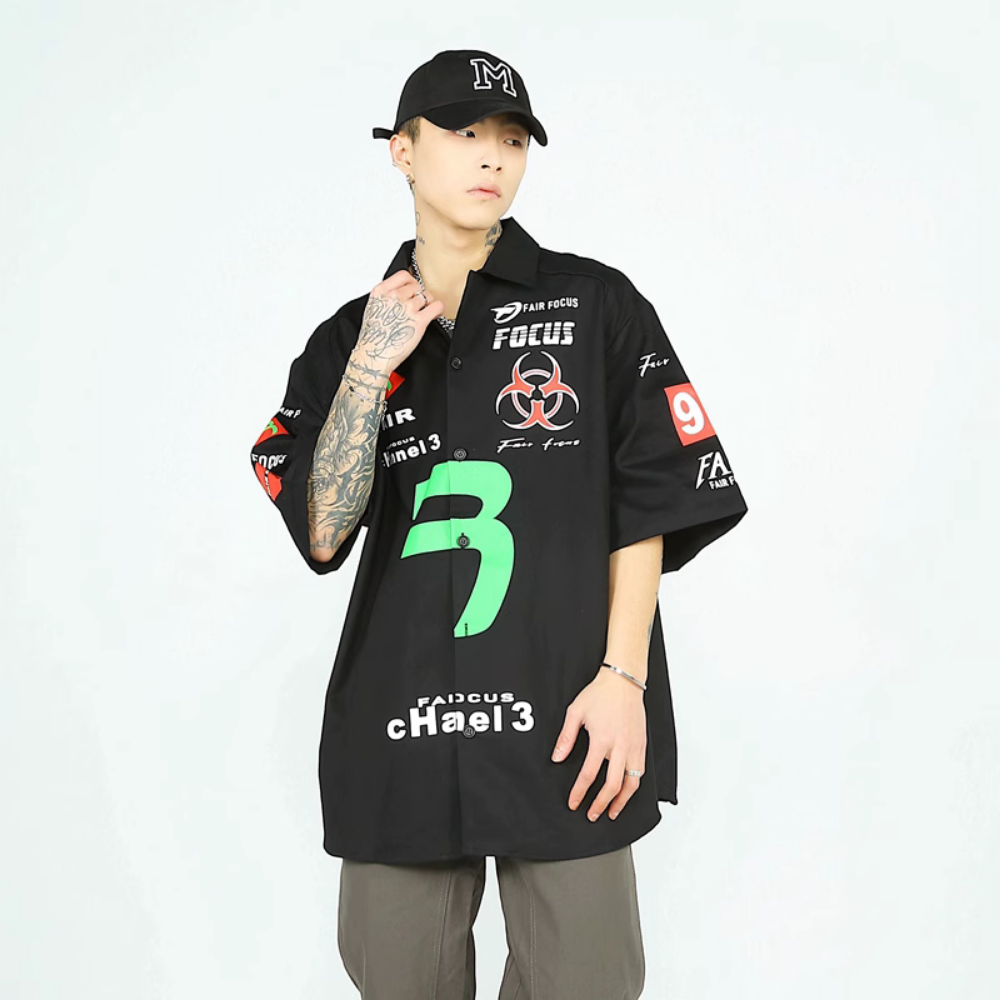 American Plus Size Racing Shirt