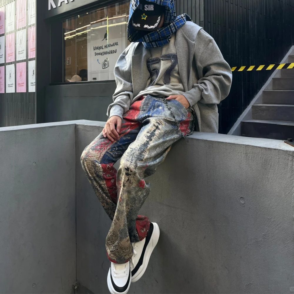 DF |Vibe Paisley Digital Print Jeans