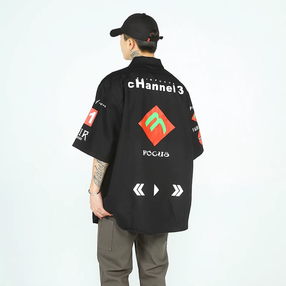 American Plus Size Racing Shirt