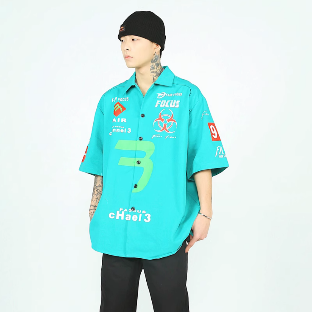 American Plus Size Racing Shirt