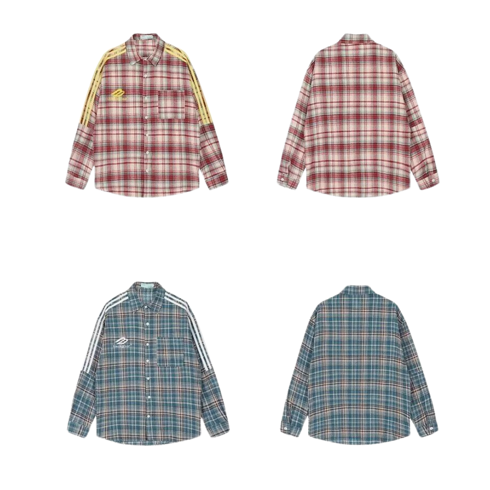 Sports Raglan Plaid Shirt