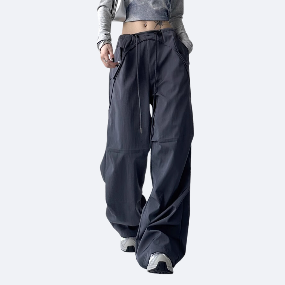 Women's Solid Color Paratrooper Cargo Pants