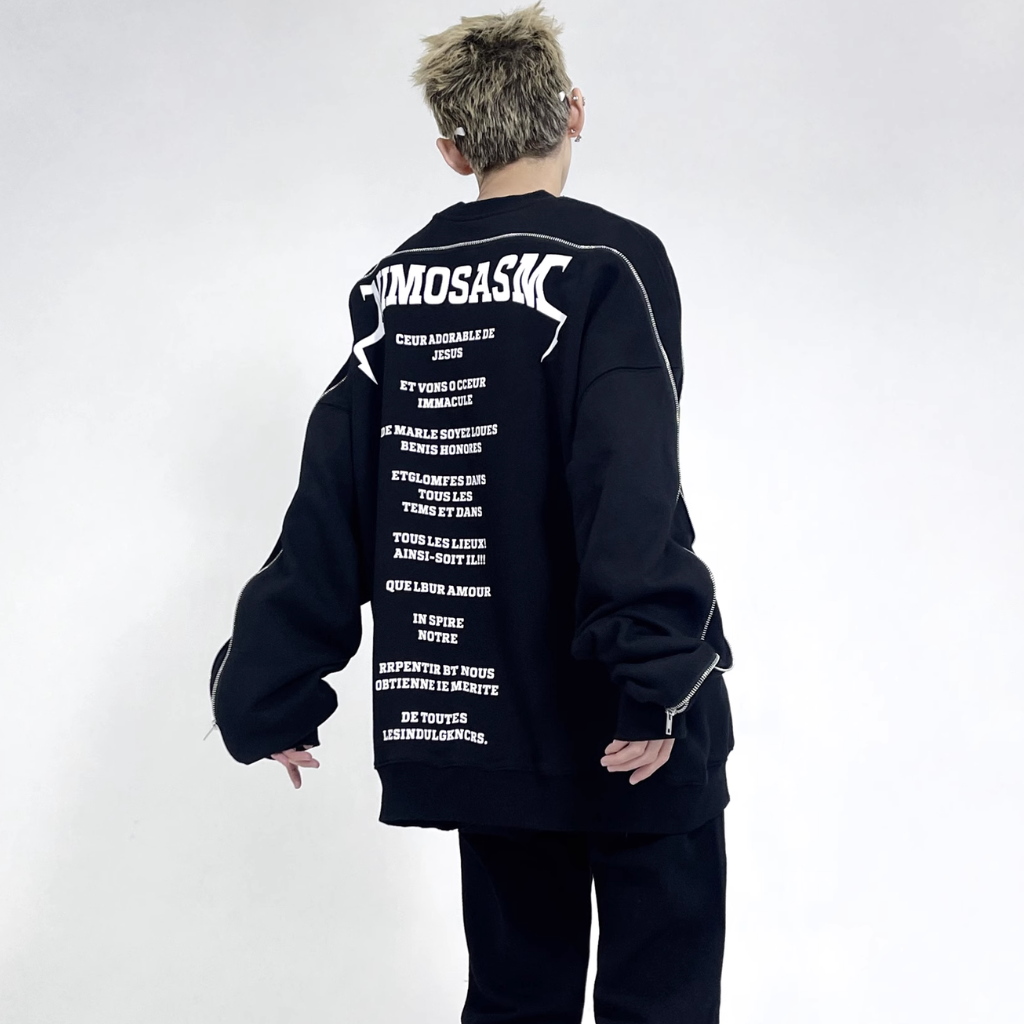 High Street Design Zipper Printed Sweatshirt