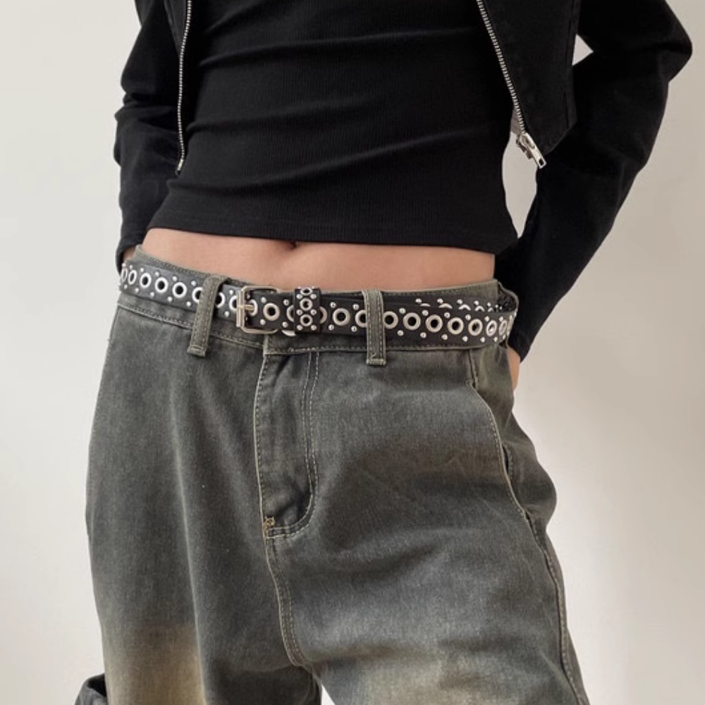 Punk Hollow Leather Belt