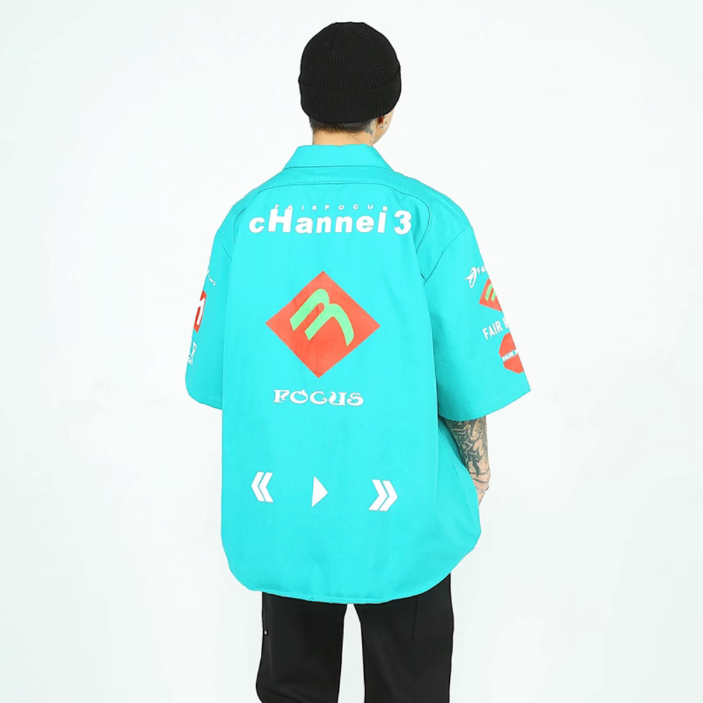 American Plus Size Racing Shirt