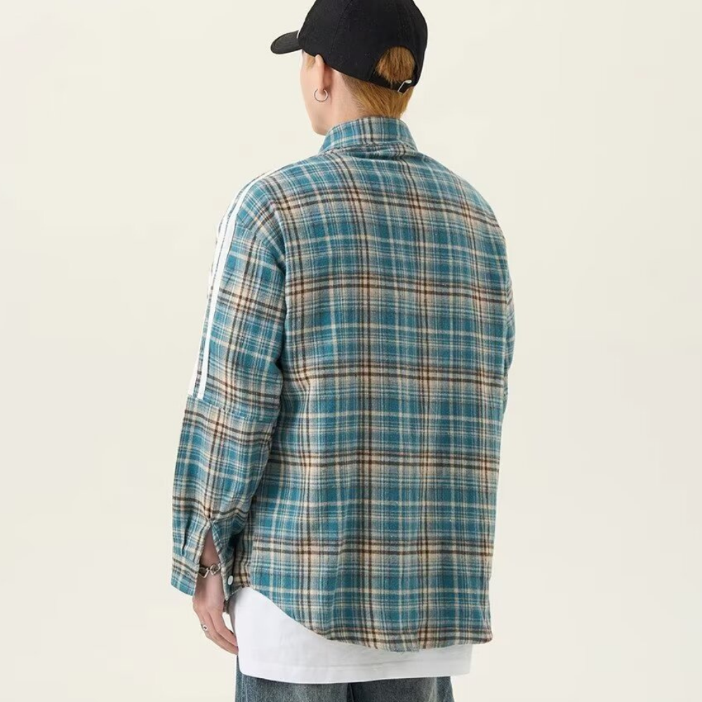 Sports Raglan Plaid Shirt