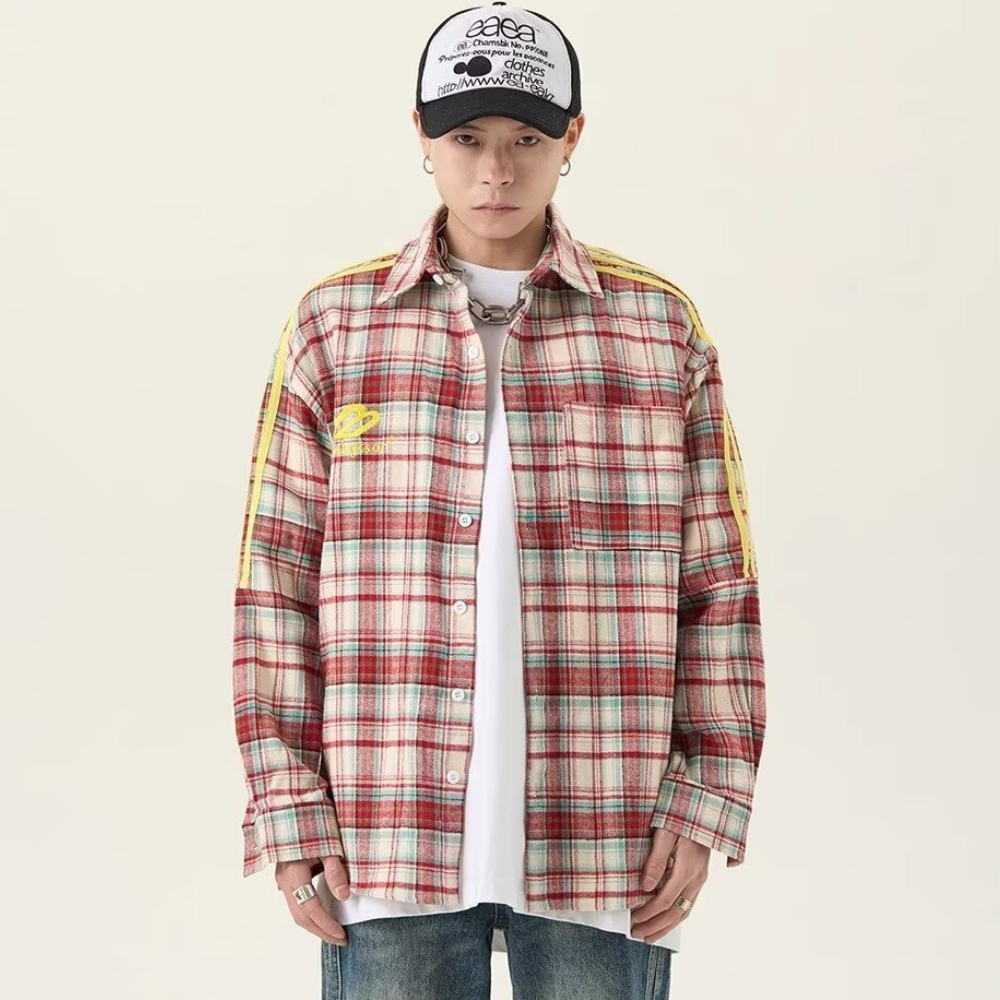 Sports Raglan Plaid Shirt