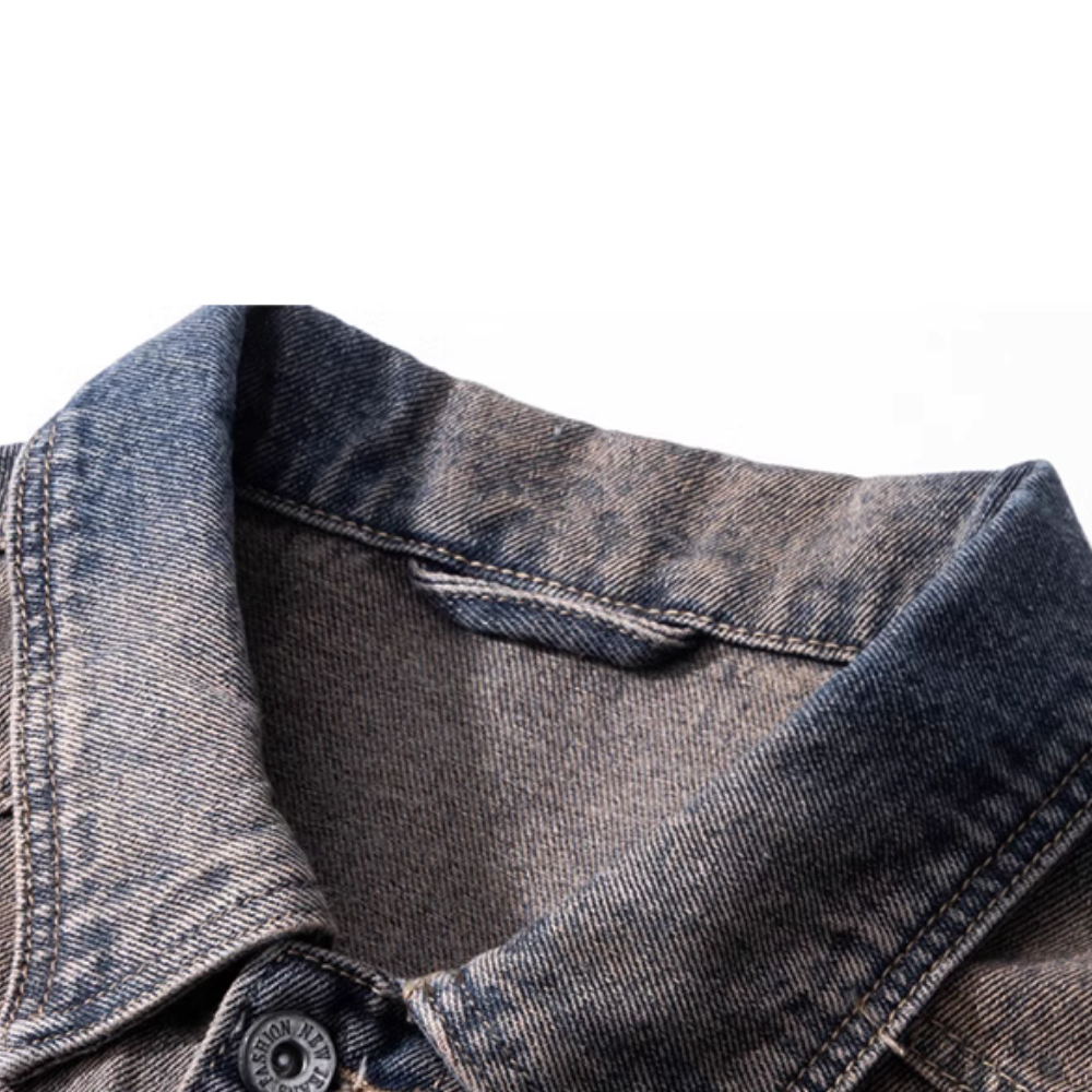 Old School Distressed Denim Jacket