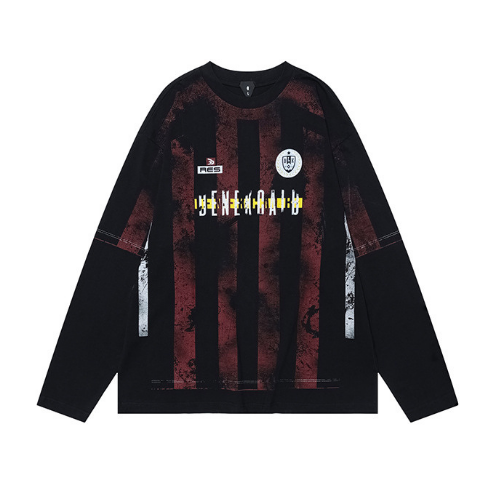 Retro Hand Brushed Silk Screen Sweatshirt