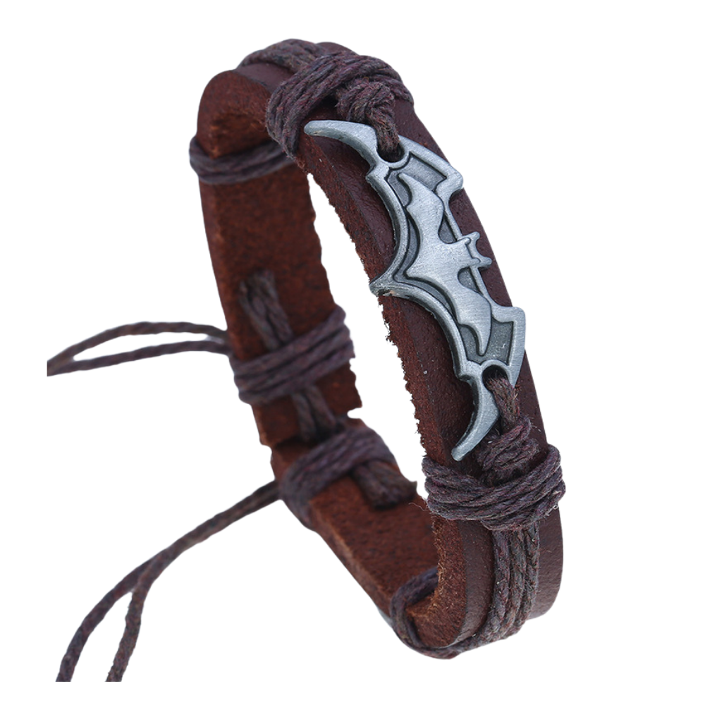 Dark Bat Leather Bracelet